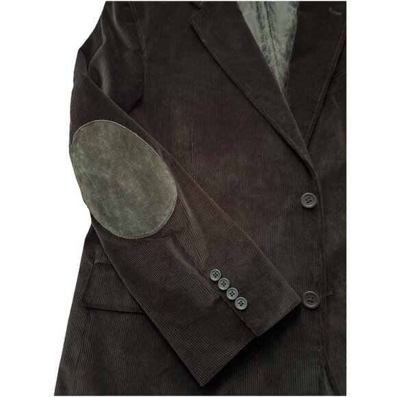 Stafford Essentials Chocolate Brown Elbow Patch Corduroy Sport Jacket, No Size - Picture 3 of 5